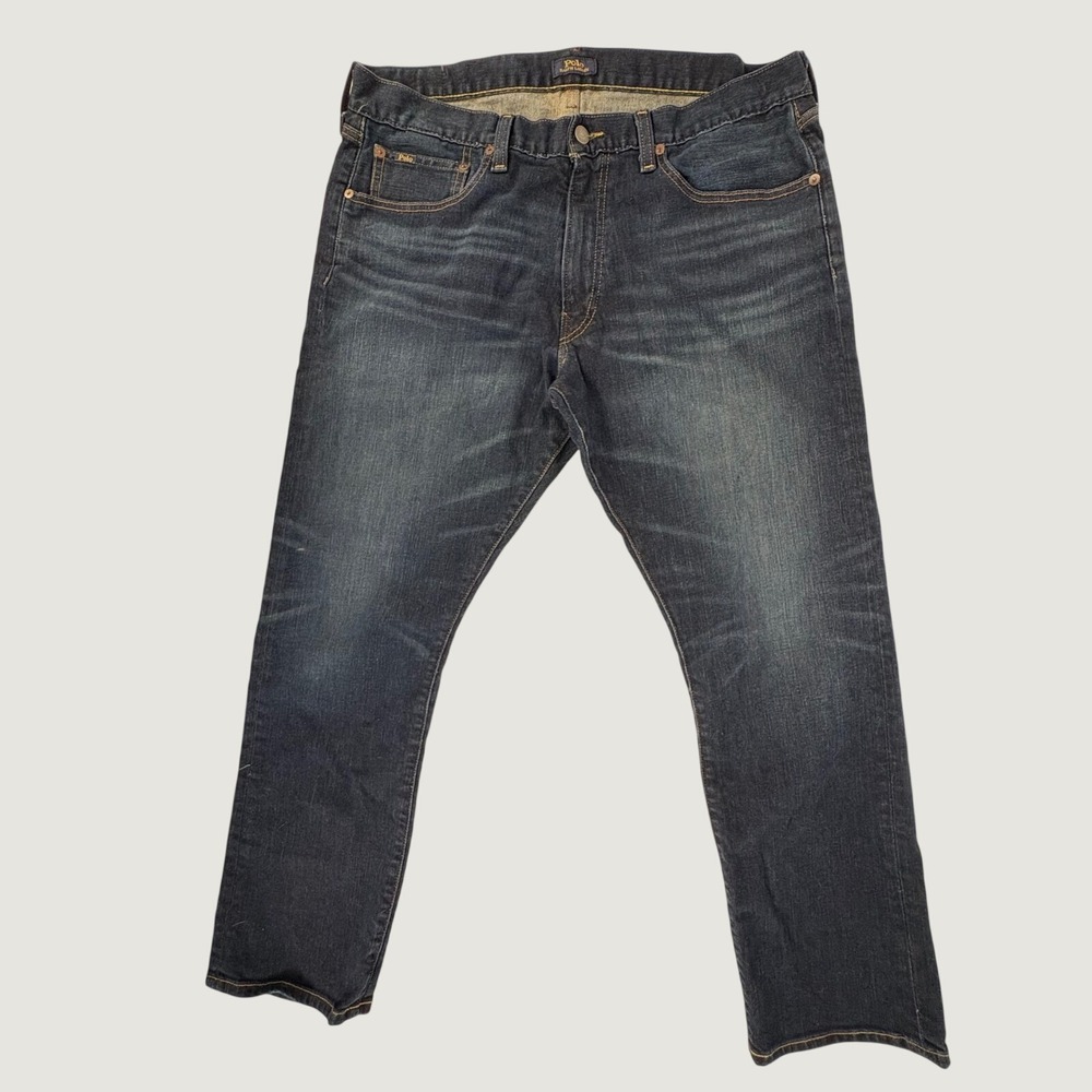 Polo Ralph Lauren Varick Slim Straight Jeans Mens 36x30 Dark Wash Indigo Denim